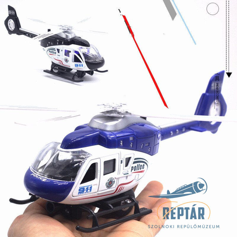 Police Force Rendőrségi fém helikopter