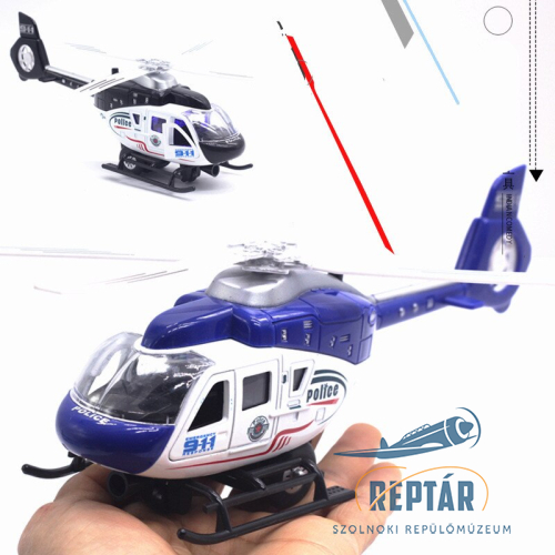 Police Force Rendőrségi fém helikopter