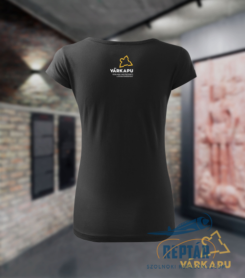 Várkapu Látogatóközpont női fekete póló